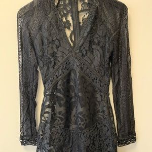 Black lace V neck dress!